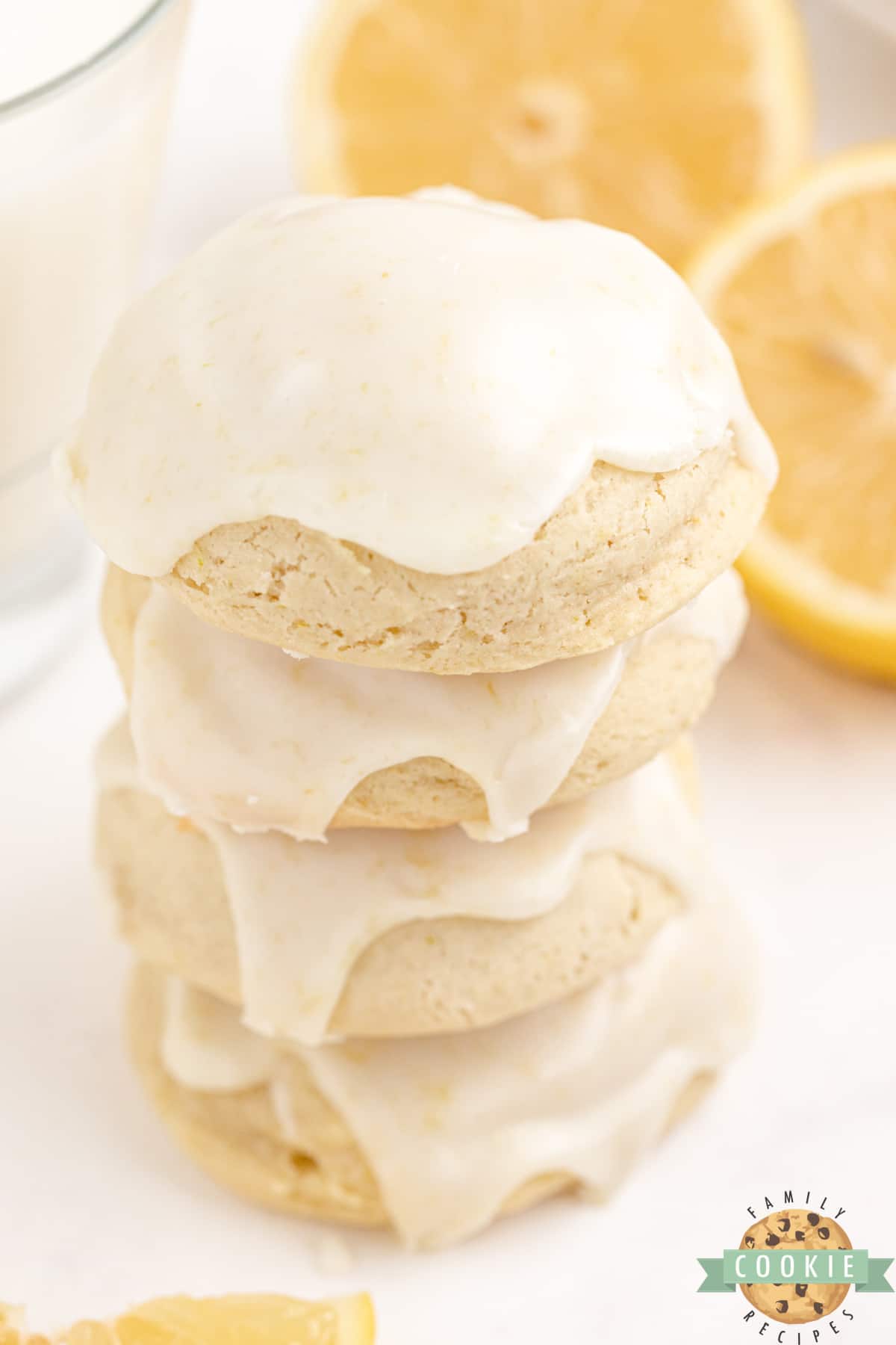 Lemon Cream cheese cookies made with lemon frosting