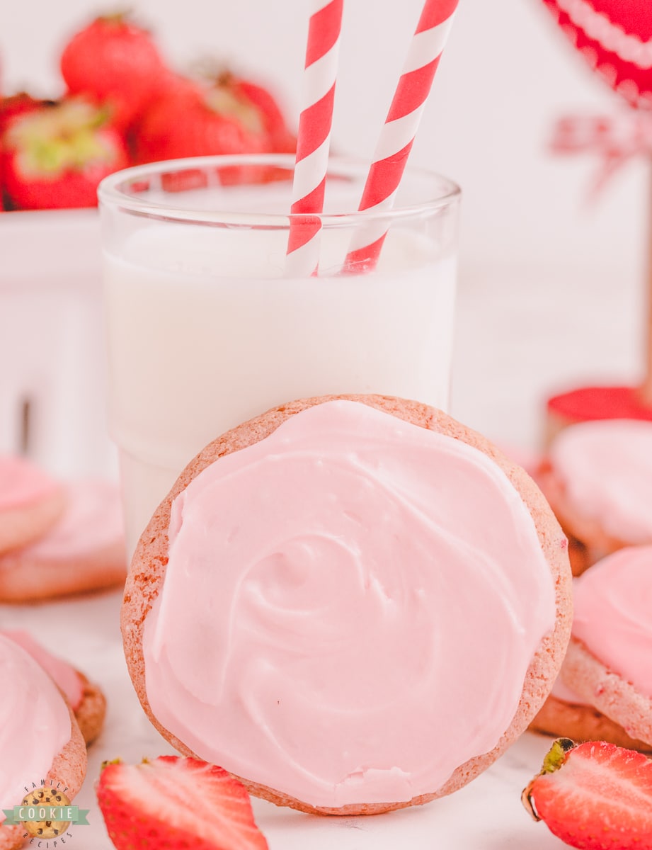 strawberry cool whip cookies and milk