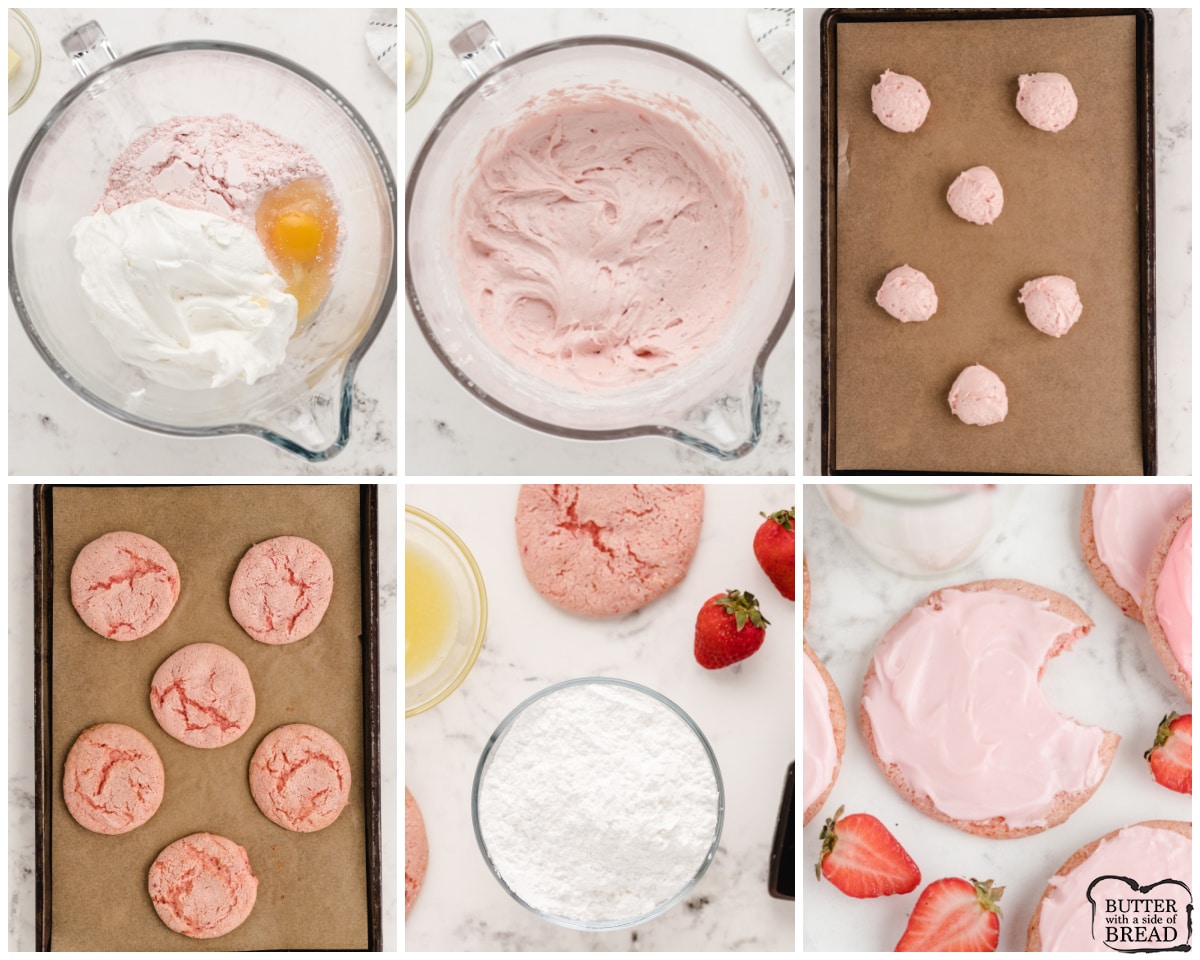 how to make strawberry cool whip cookies