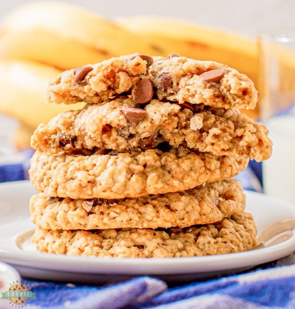 BANANA CHOCOLATE CHIP OATMEAL COOKIES - Family Cookie Recipes