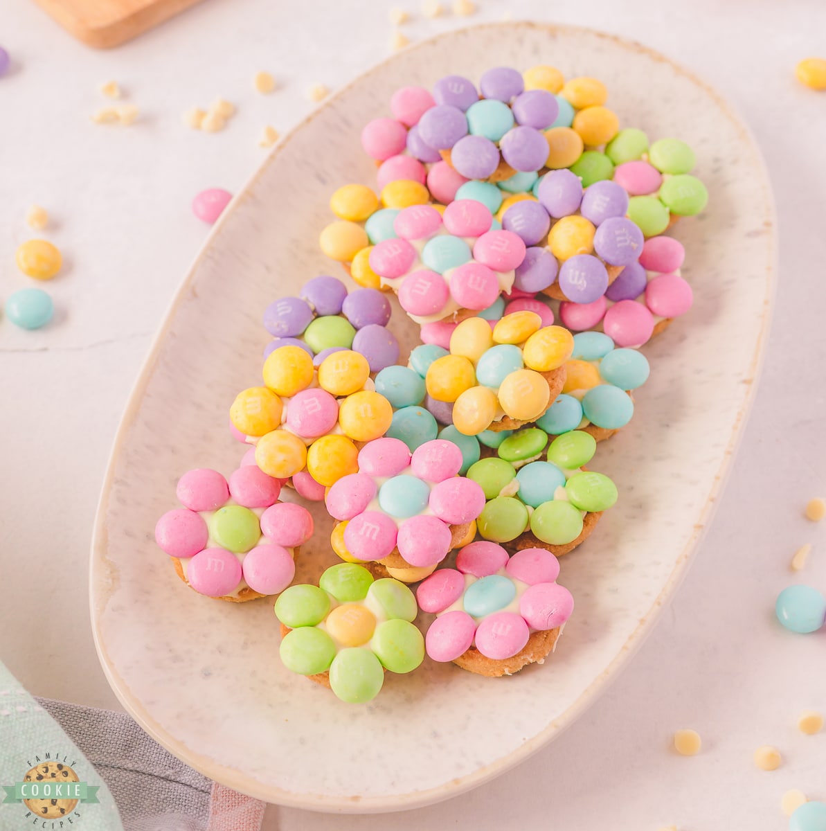 M&M Spring Flower Cookie Bites