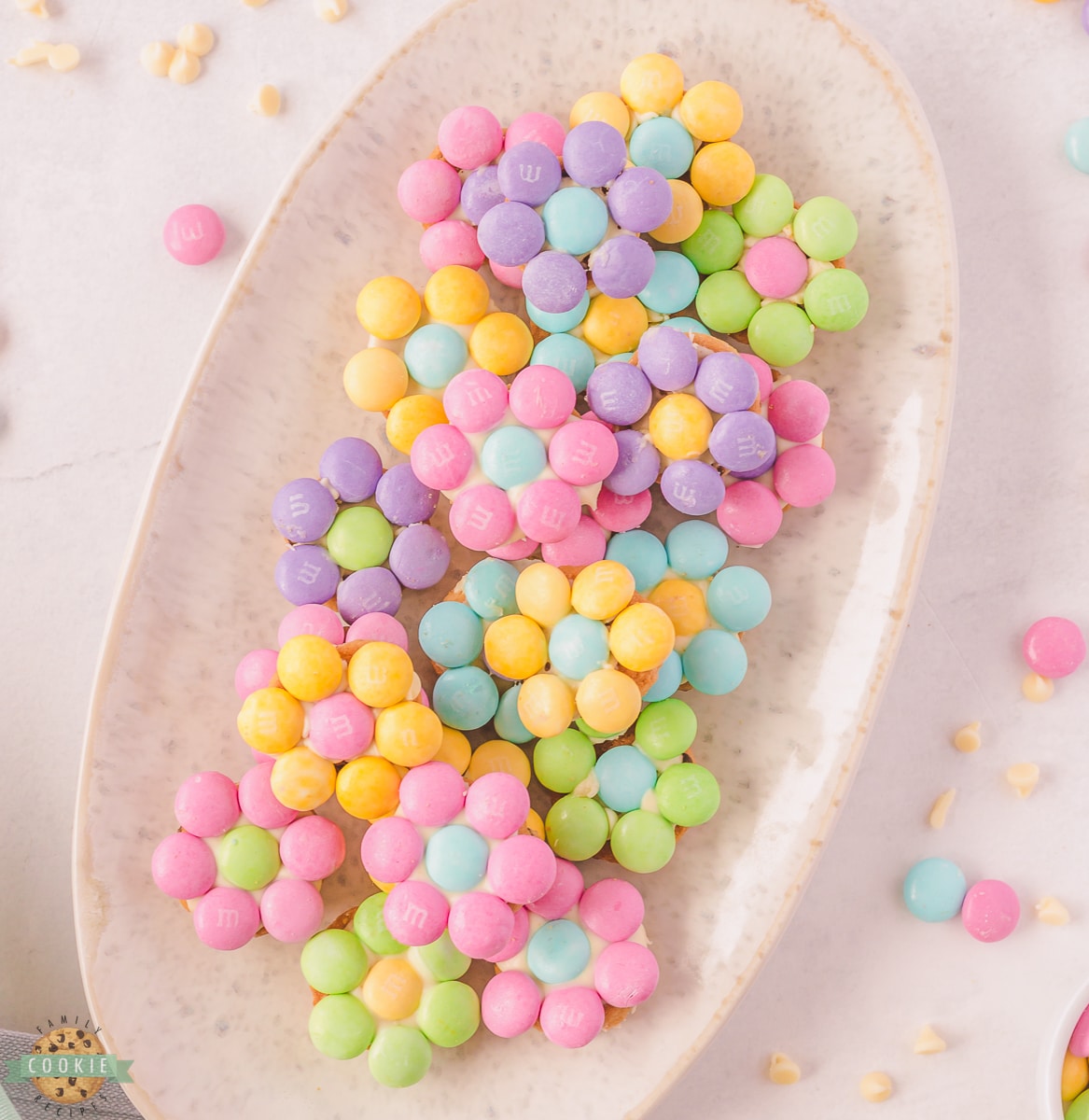 M&M Spring Flower Cookie Bites. 