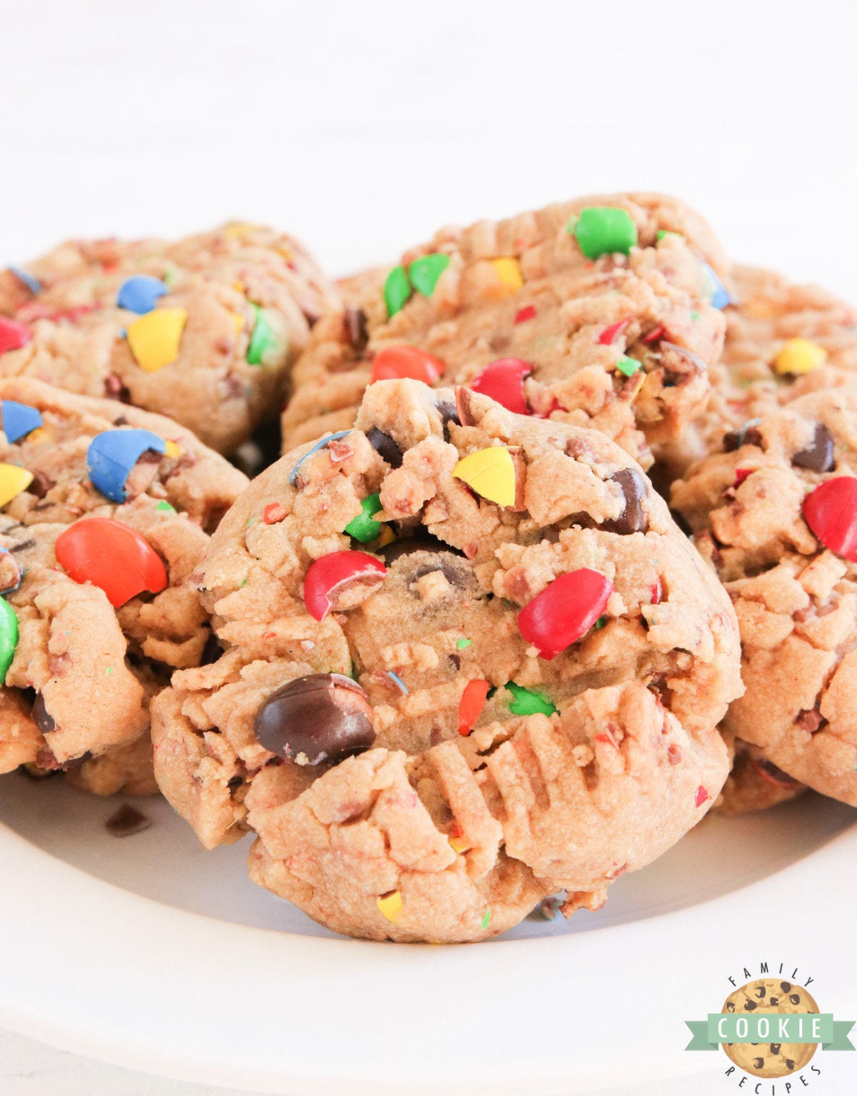 Peanut Butter Cookies with Peanut Butter M&Ms