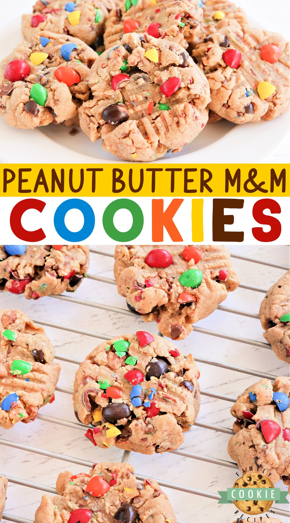 Peanut Butter M&M Cookies - SO good and easy to make!