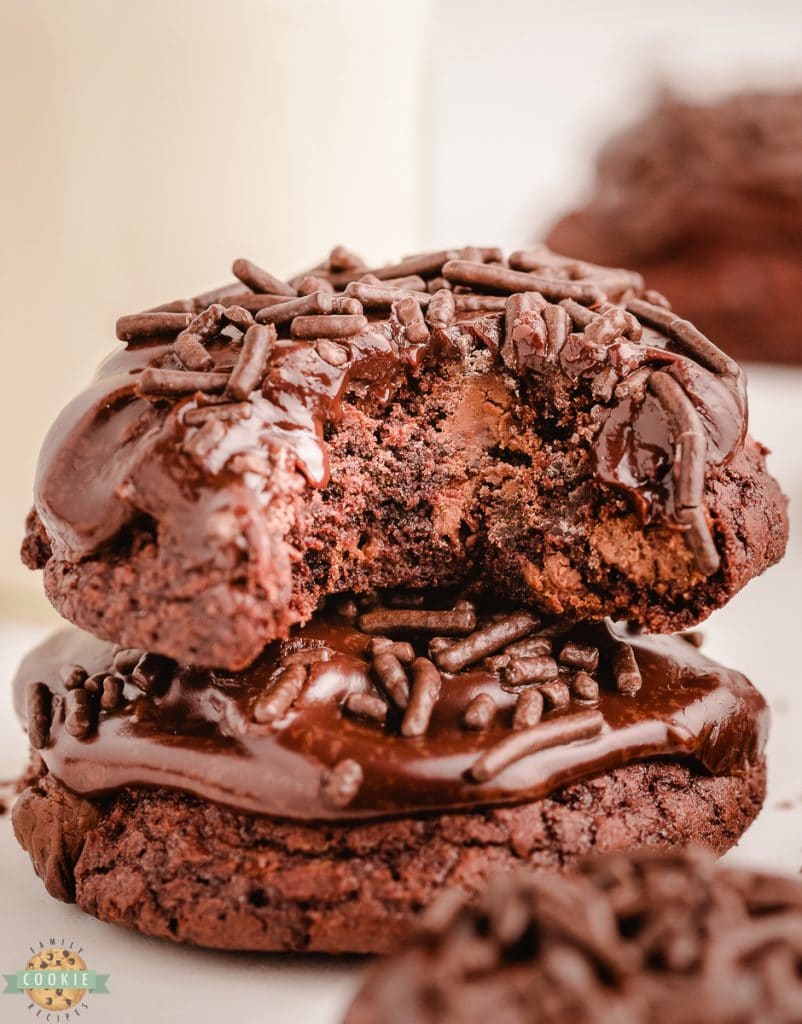 chocolate brownie cookies with chocolate glaze