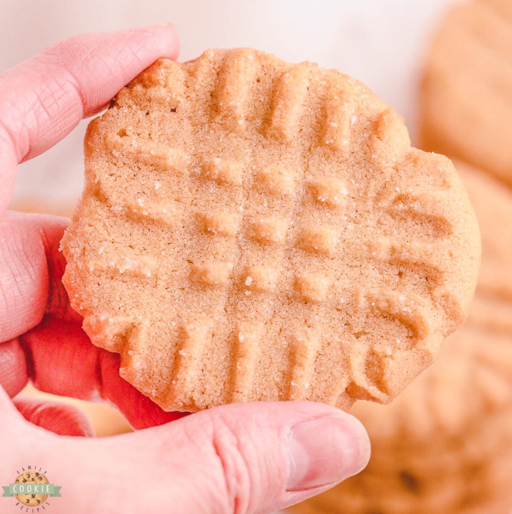 peanut butter cookies criss crossed with sugar