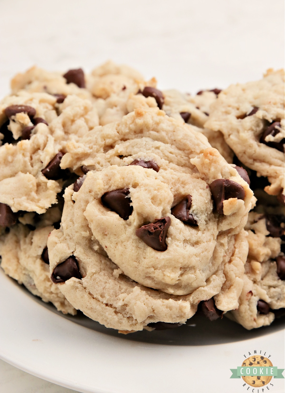 Cream Cheese Chocolate Chip Cookies are so soft, chewy and don't require any eggs. One of my favorite chocolate chip cookie recipes! 