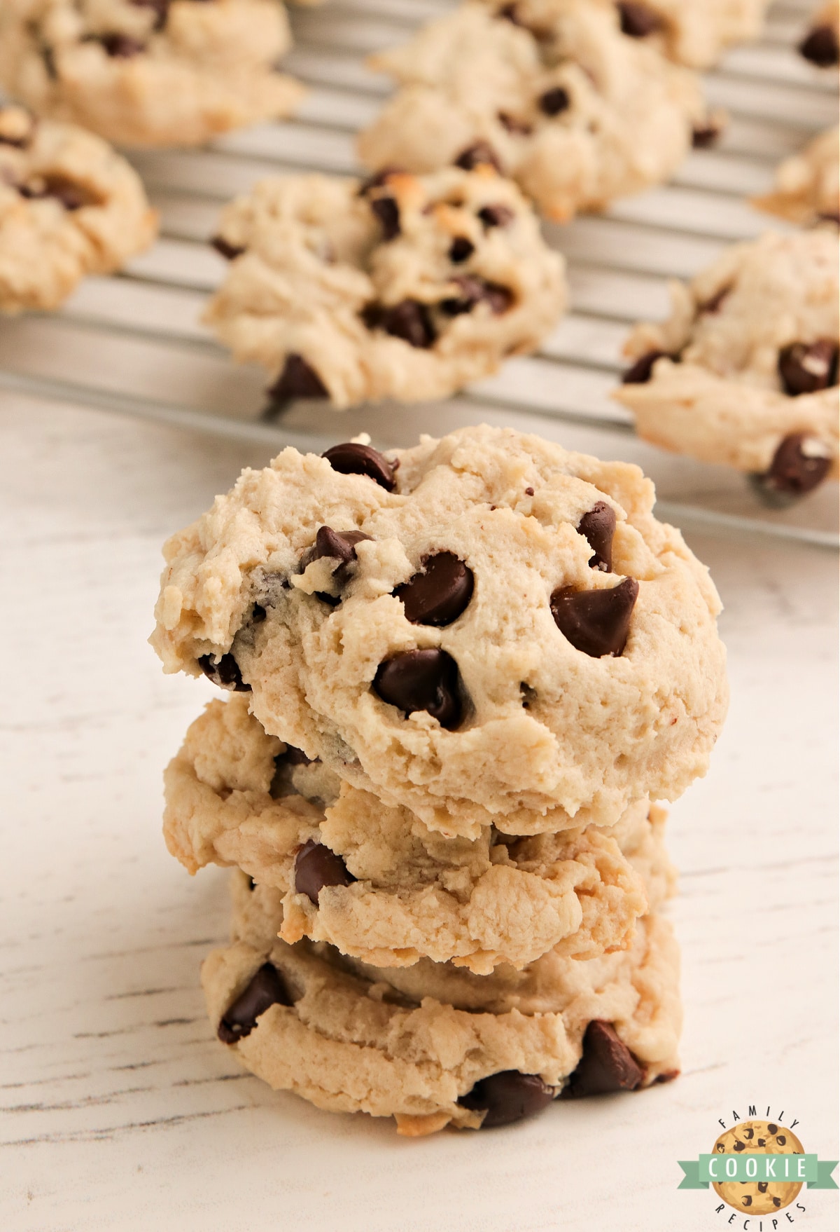 Chocolate chip cookies made with cream cheese