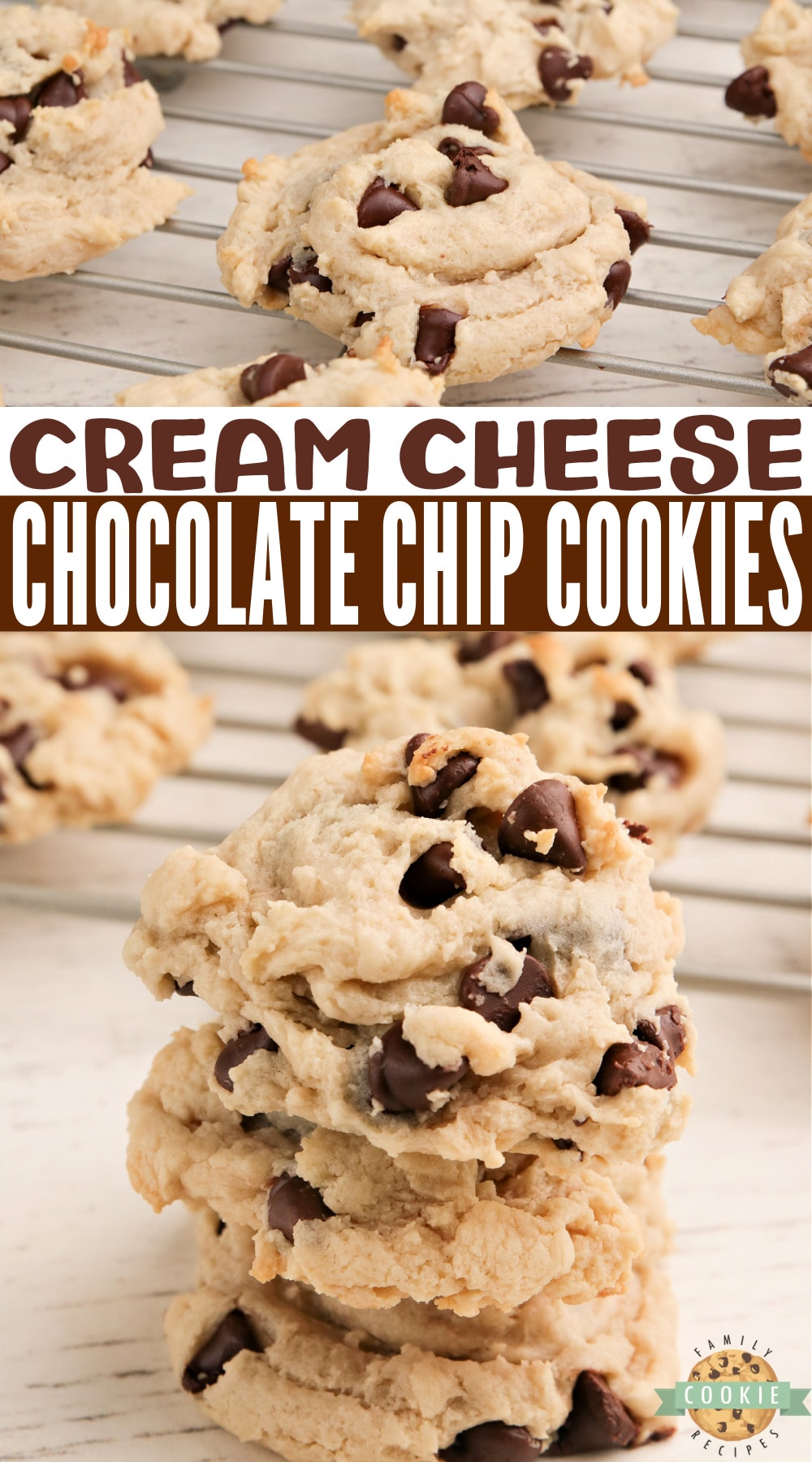 Cream Cheese Chocolate Chip Cookies (eggless) - Big Green House