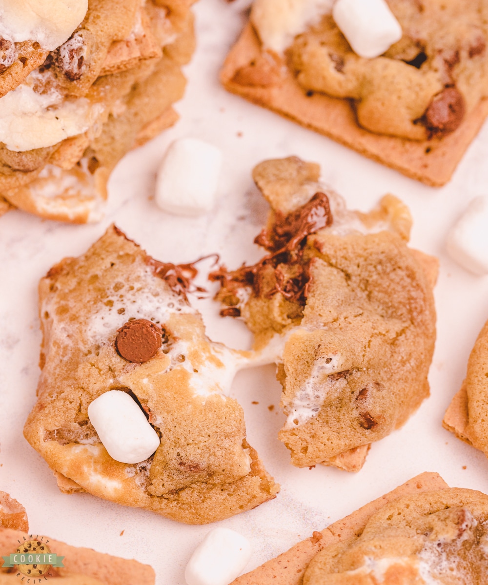 chocolate chip s'mores cookies