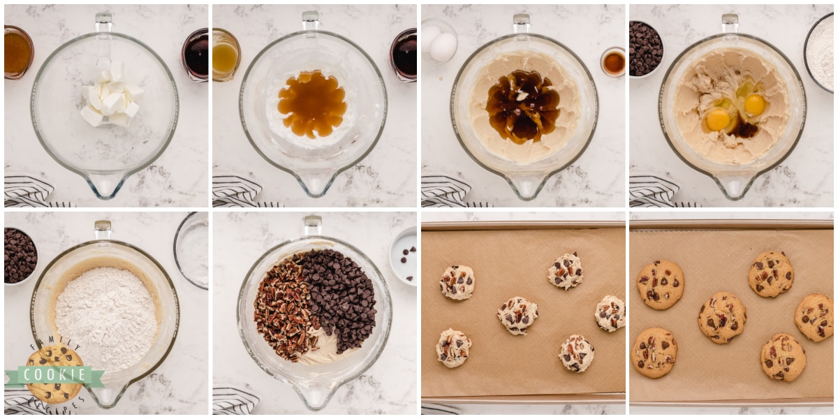 Step by step instructions on how to make Honey Maple Chocolate Cookies