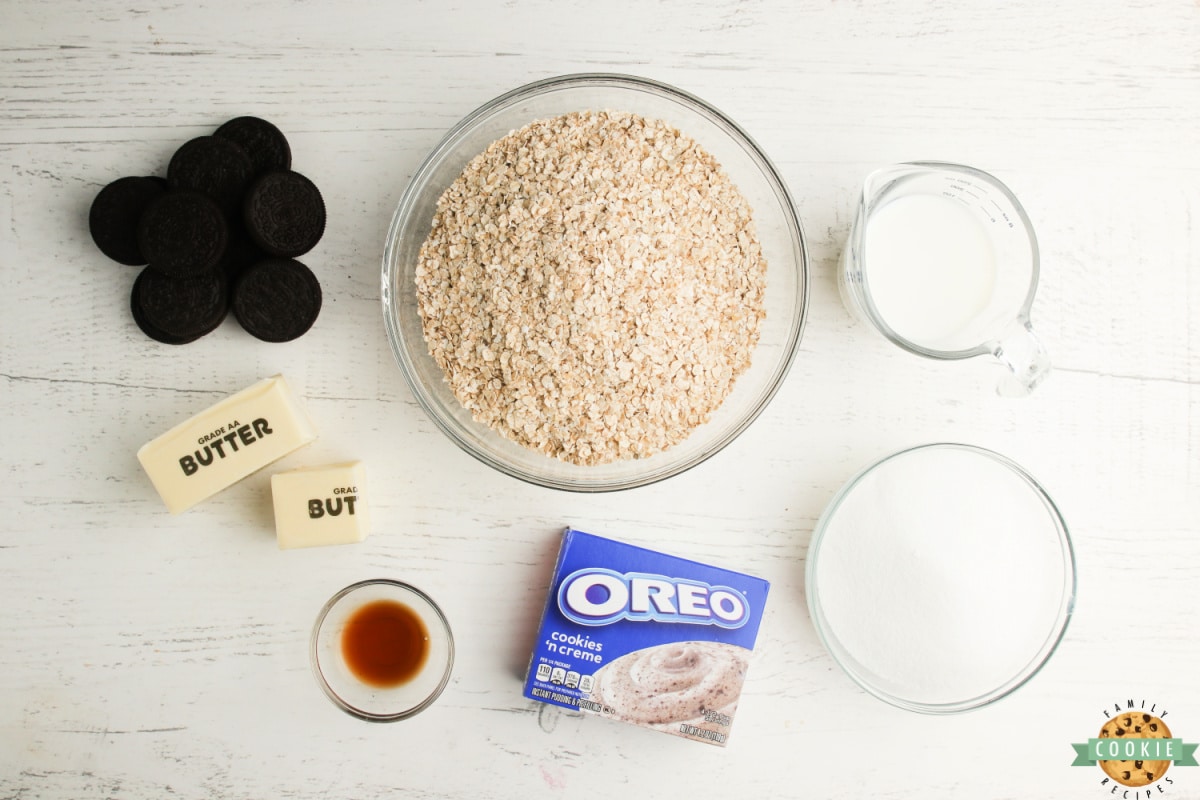 Ingredients in Oreo No Bake Cookies