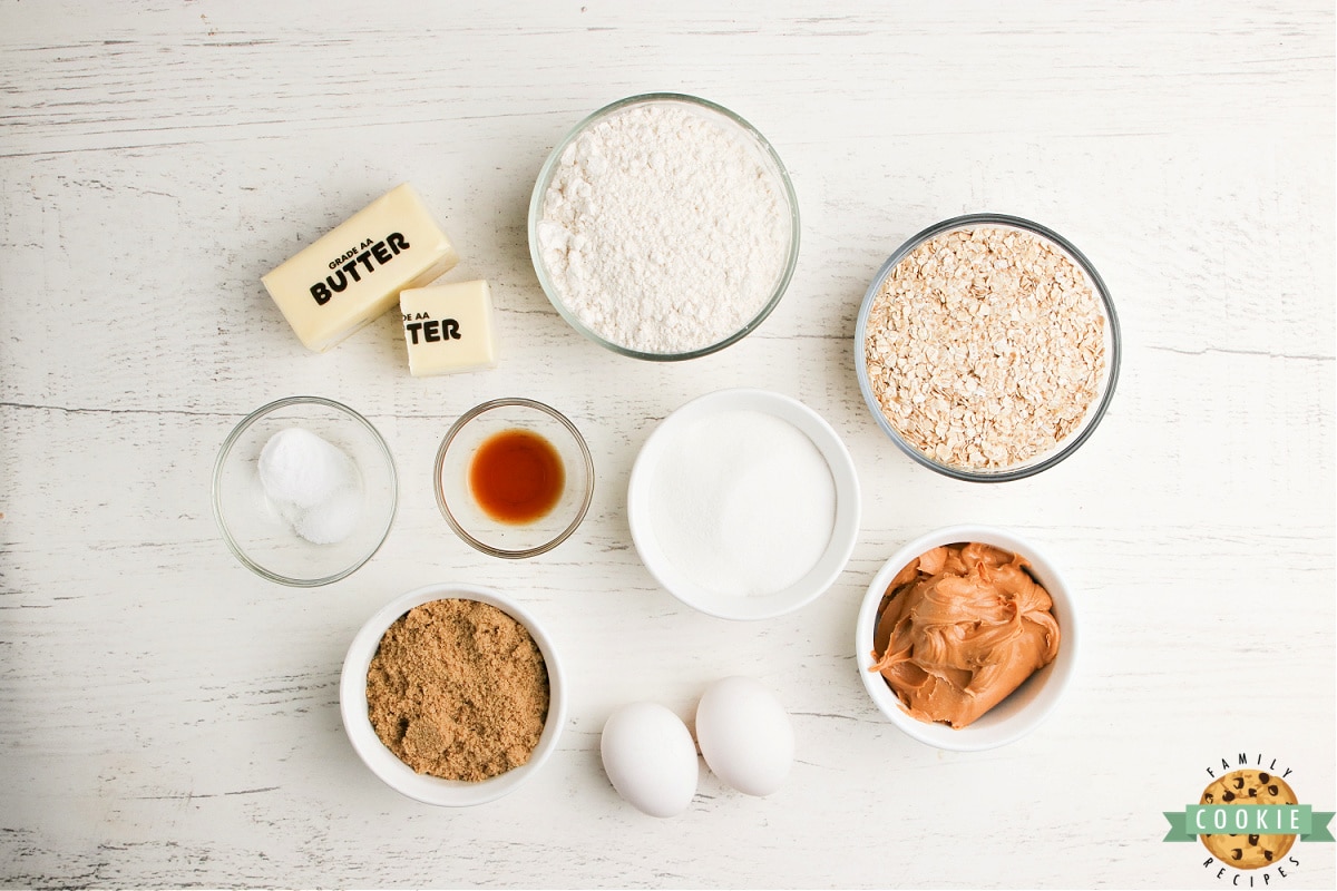 Ingredients in Peanut Butter Cookie Bars