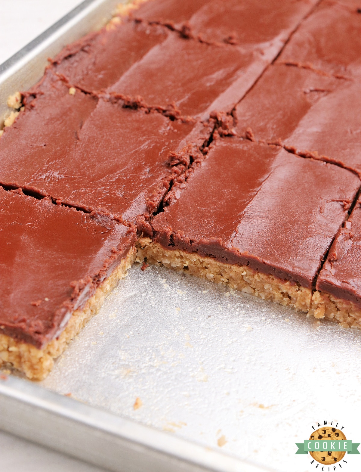 Peanut Butter Bars with fudge frosting
