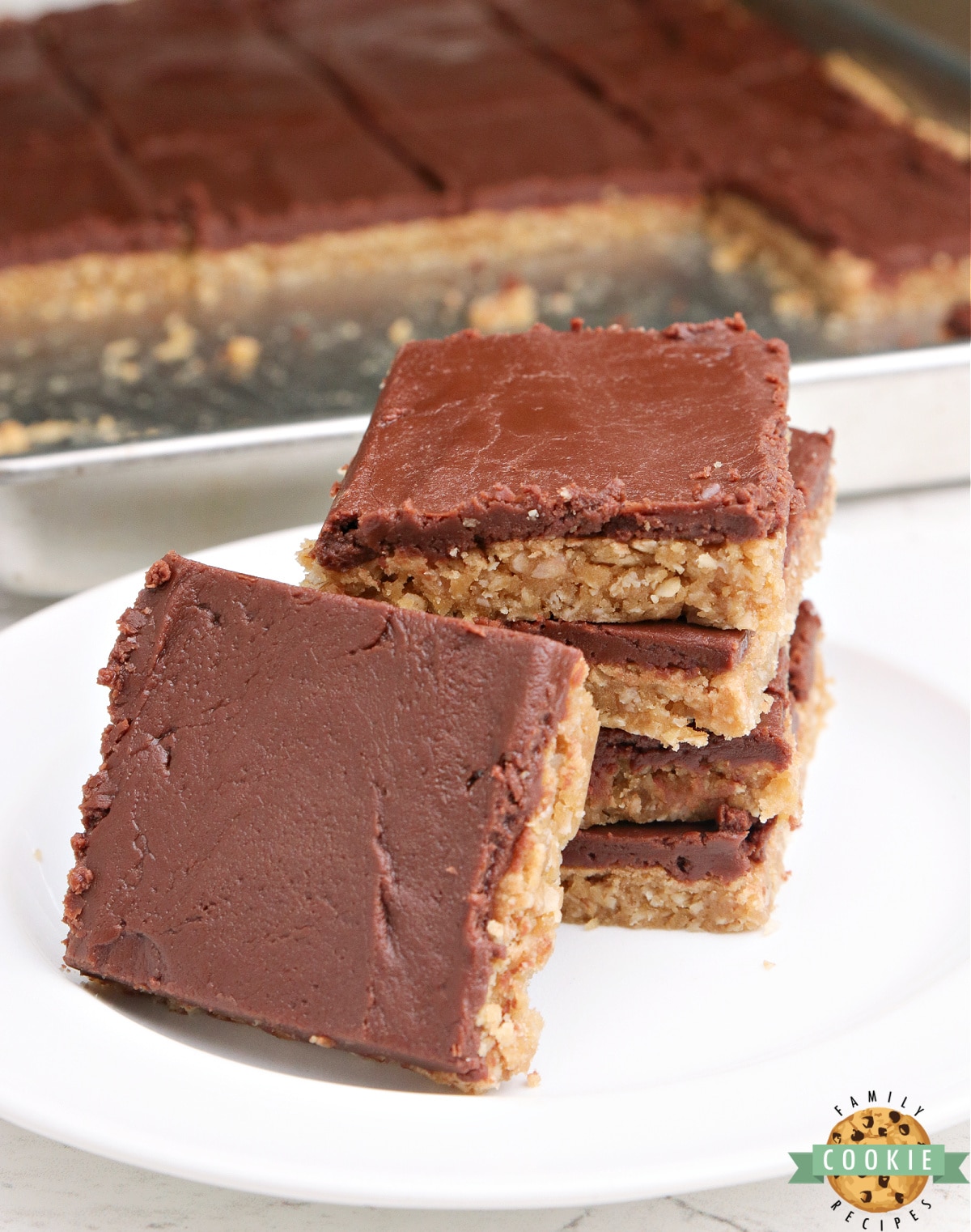 Peanut butter bars with chocolate frosting