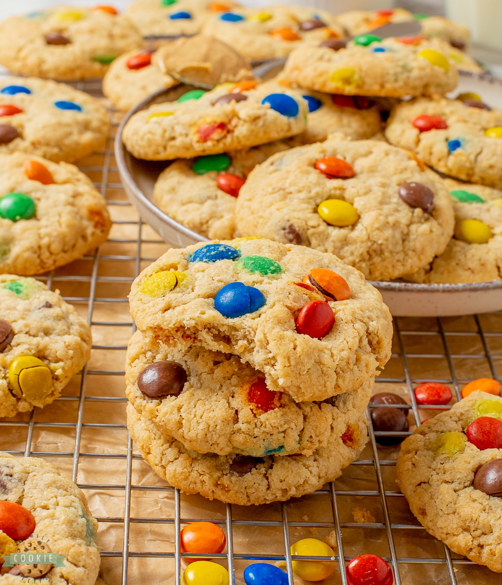 Peanut Butter Oatmeal M&M Cookies - Alpine Ella