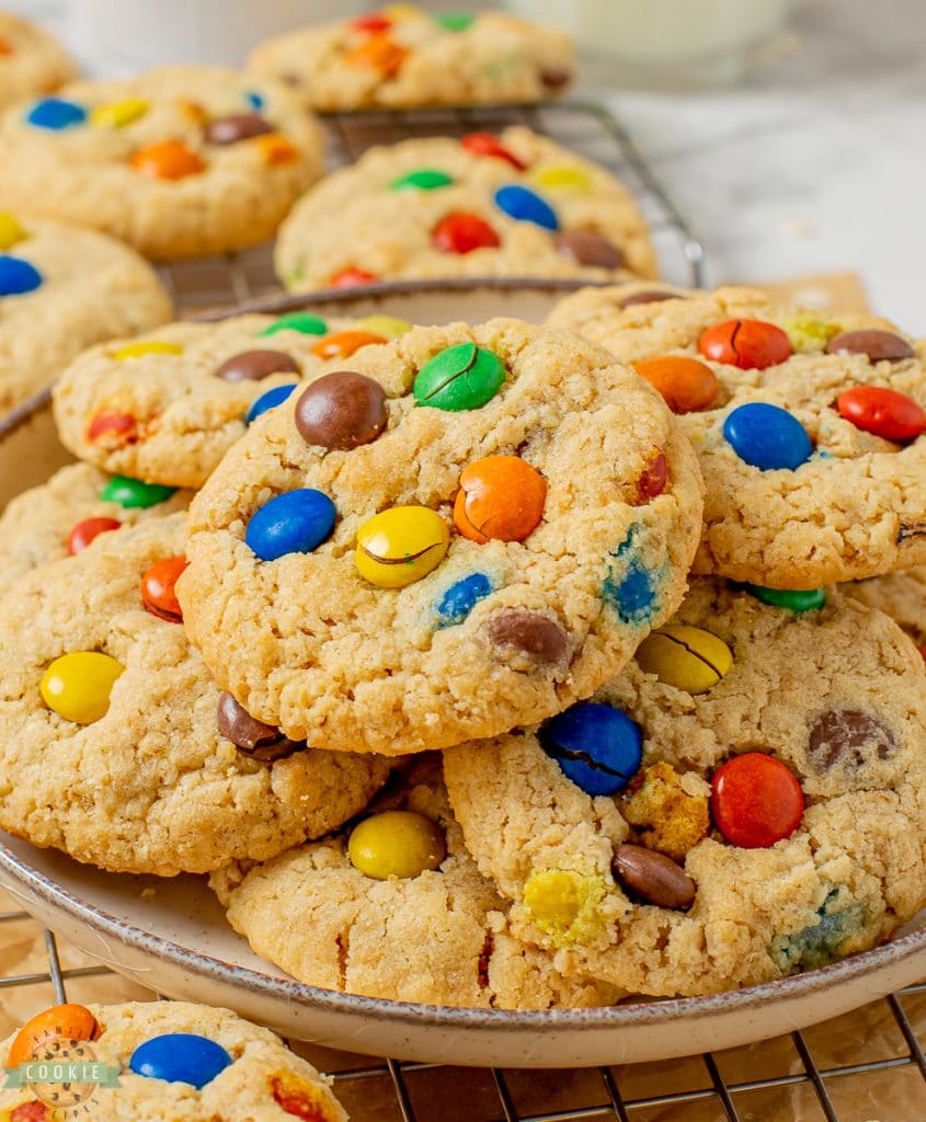 peanut butter oatmeal cookies on a plate