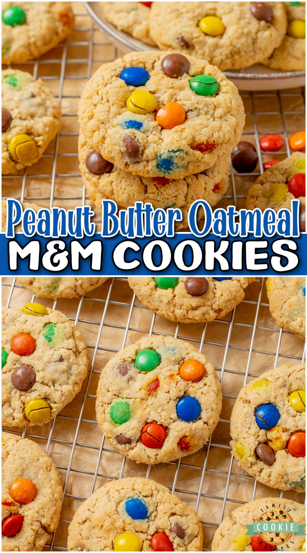 Peanut Butter Oatmeal M&M Cookies - Alpine Ella