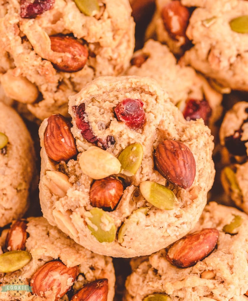 peanut butter cookies with trail mix