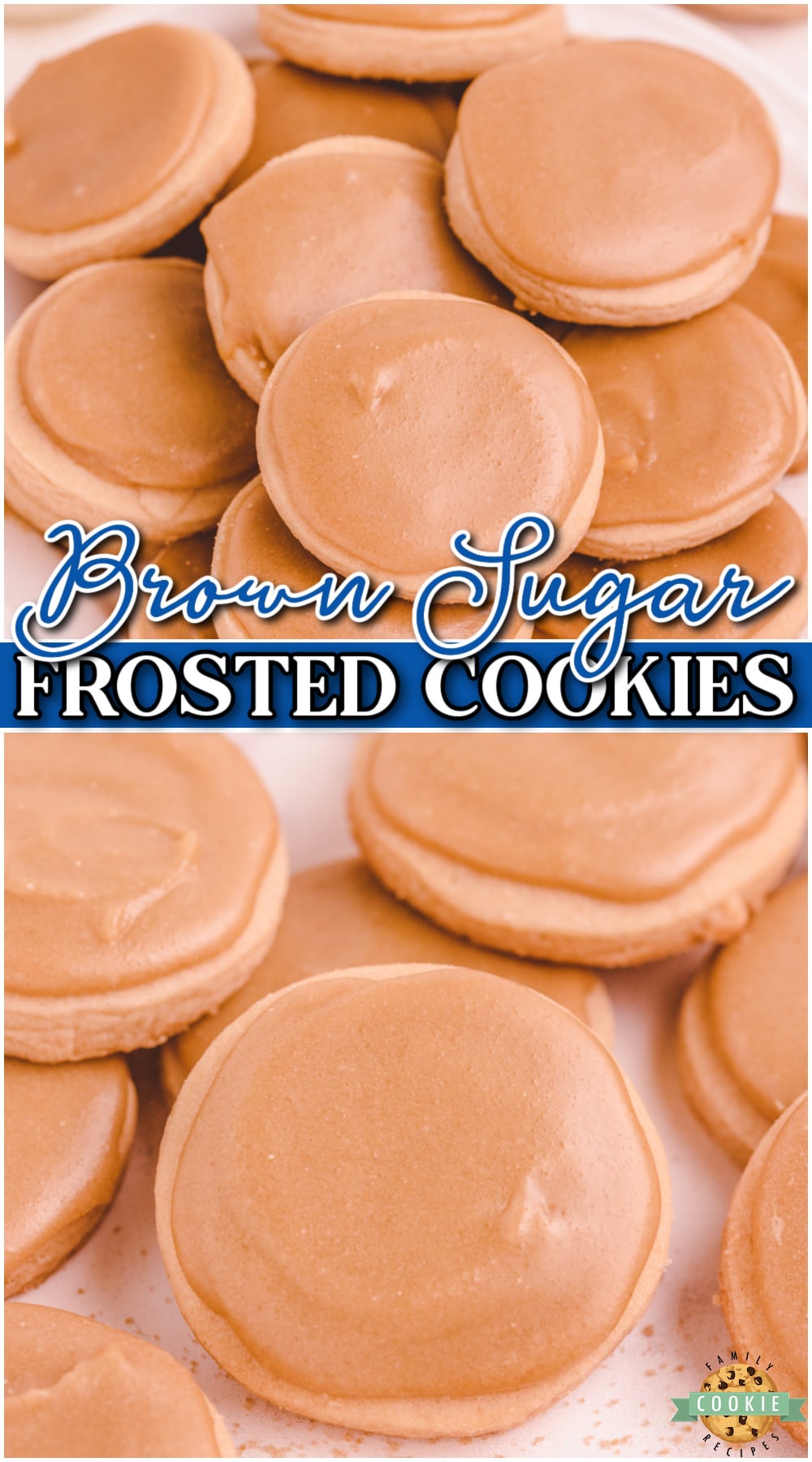 Chewy brown sugar cookies topped with a lovely homemade brown sugar icing. Fantastic slice & bake butter cookies made with brown sugar that everyone loves!