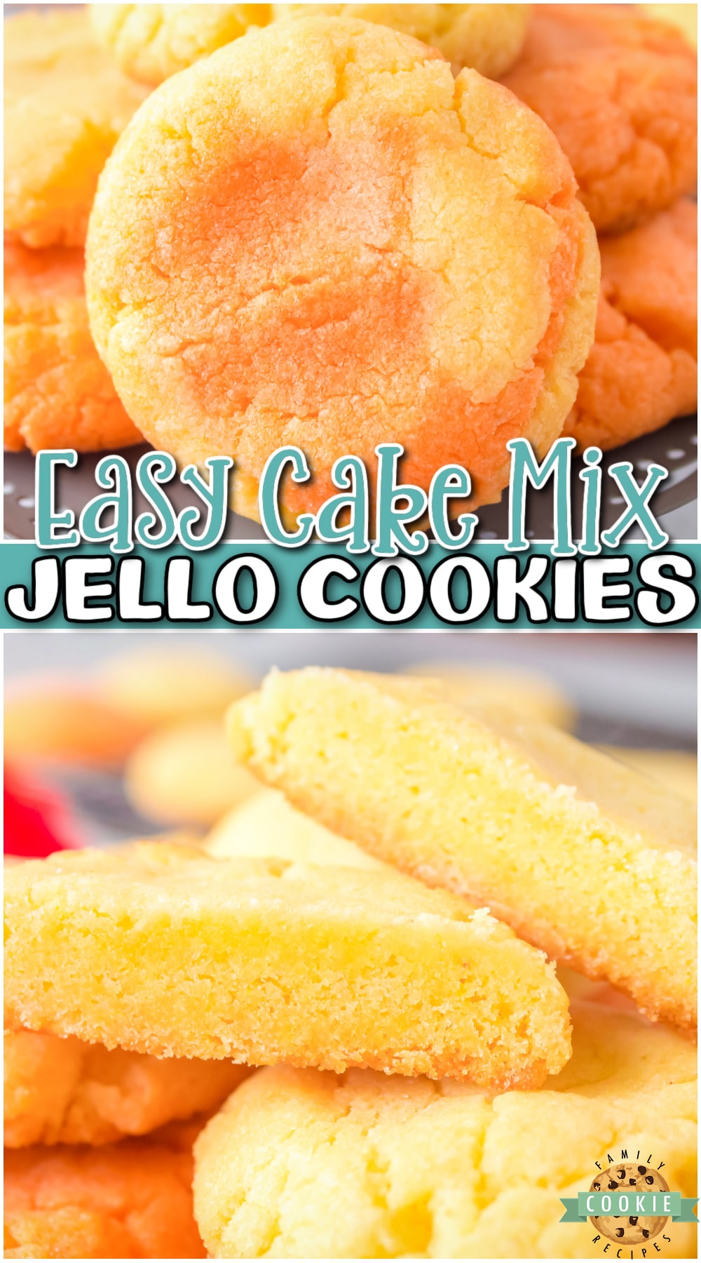 Cake Mix Jello Cookies made with just 4 ingredients & perfectly festive & flavorful! Use your favorite Jello flavors to create fun, fruity cake mix cookies that everyone loves! 