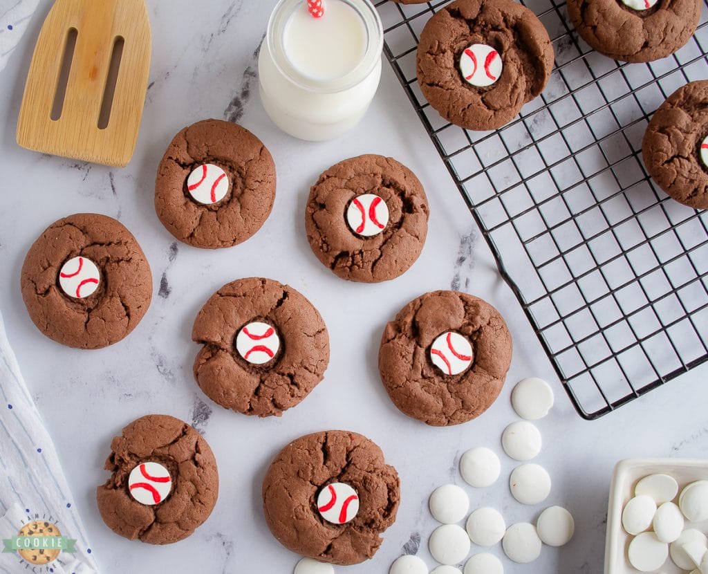 chocolate baseball cookies