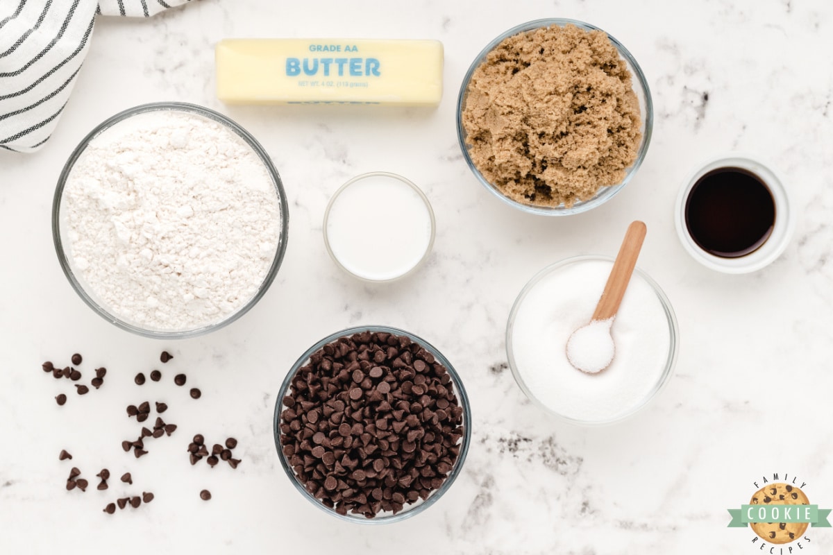 Ingredients in Edible Chocolate Chip Cookie Dough