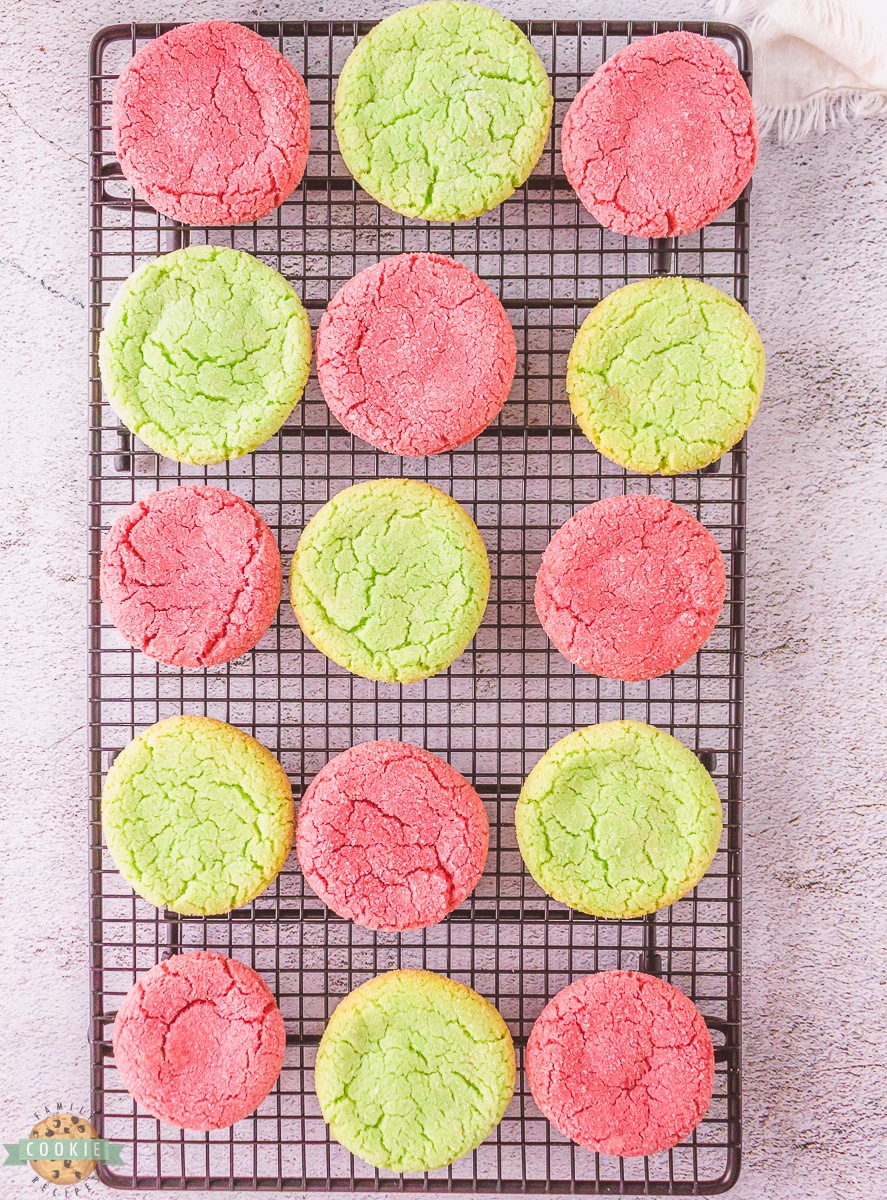 jello cookies on a cooling rack