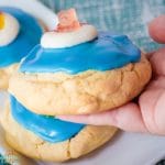 pool party cookies with a gummy bear