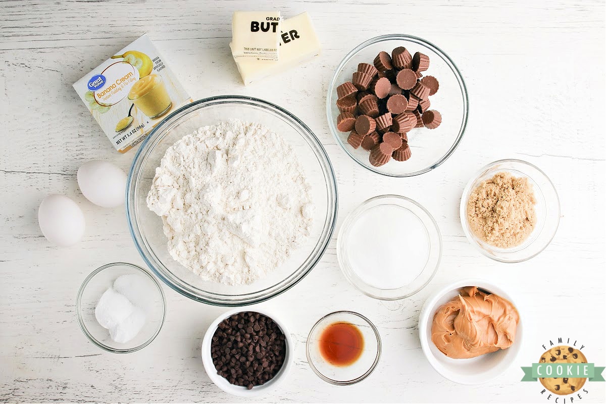 Ingredients in Reese's Peanut Butter Banana Cookies