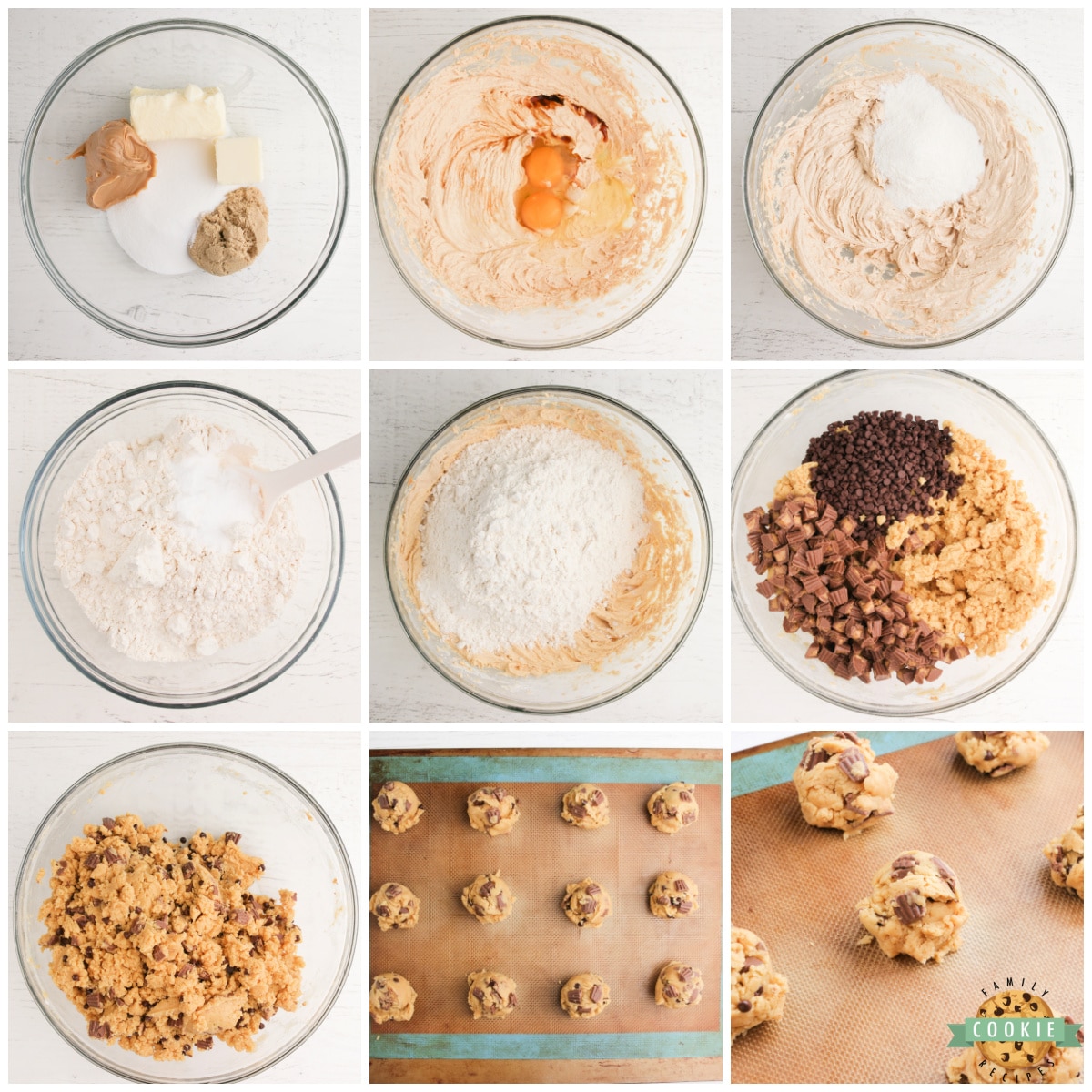 Step by step instructions on how to make Reese's Peanut Butter Banana Cookies