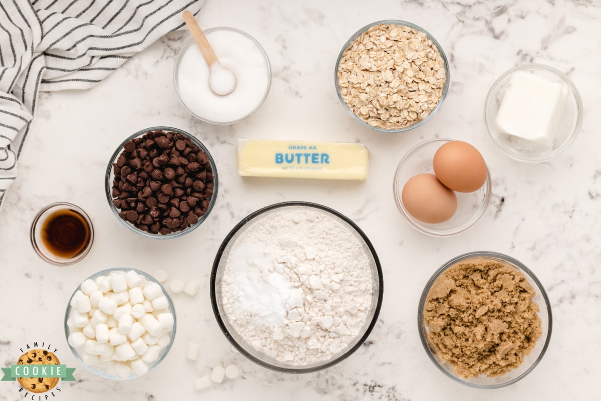 Ingredients in S'mores Oatmeal Cookies
