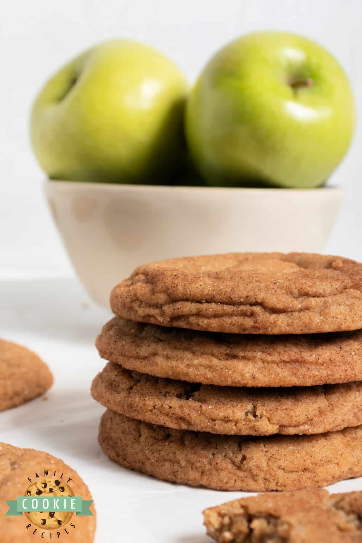 Apple Snickerdoodle Cookies are soft, chewy and full of apple flavor. Made with apple butter and rolled in cinnamon sugar for an irresistible cookie that’s perfect for the fall!
