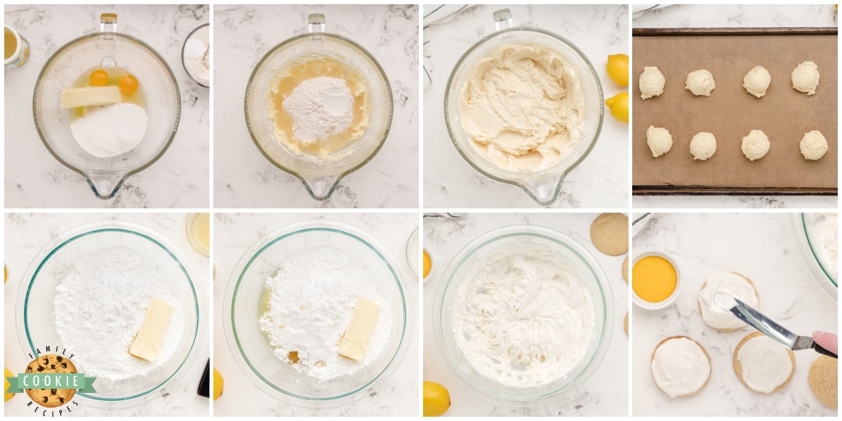 Step by step instructions on how to make Frosted Lemonade Cookies