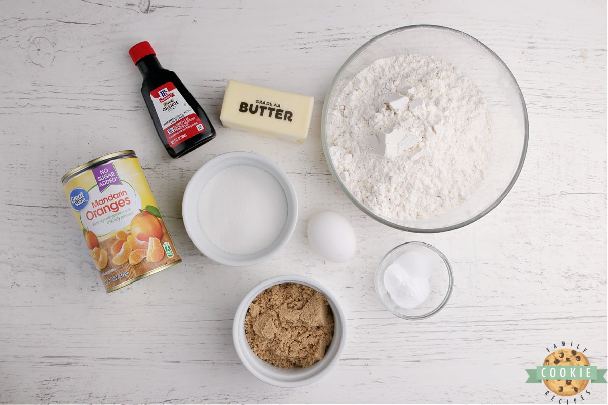 Ingredients in Glazed Mandarin Orange Cookies