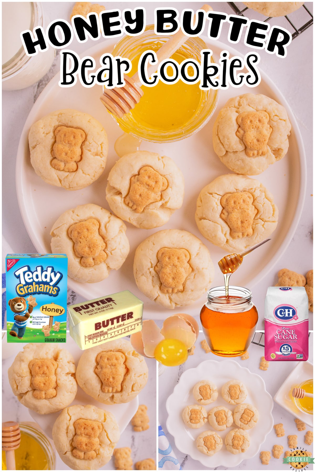 Honey Butter Bear Cookies are super cute & absolutely delicious! Teddy bear honey cookies made with honey, butter, and a few other common ingredients for a fun & tasty cookie!