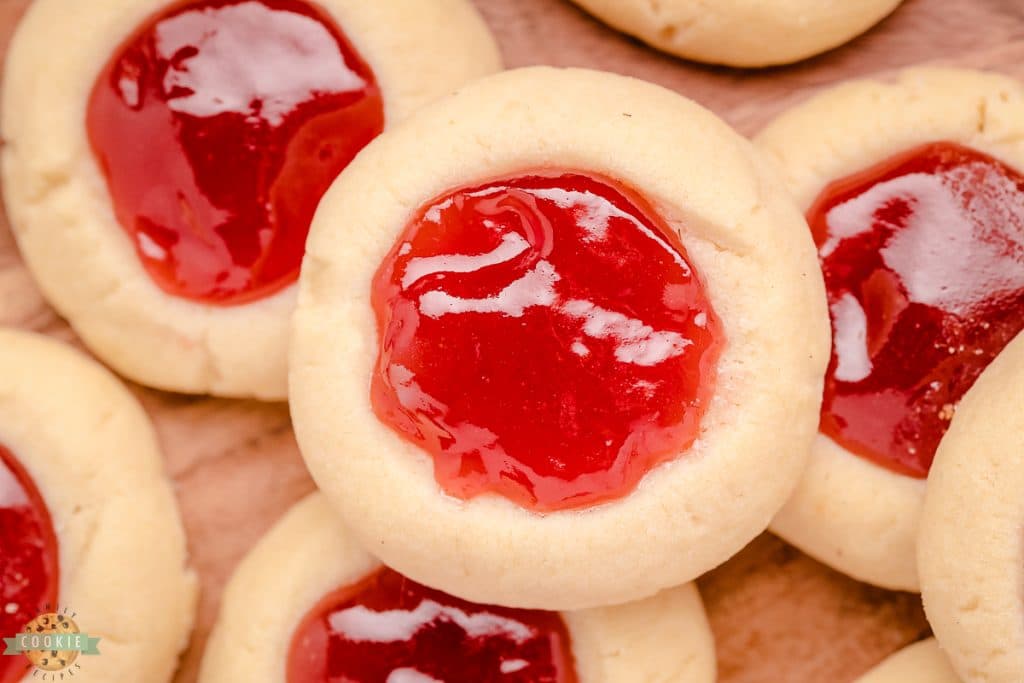 classic strawberry thumbprint cookies