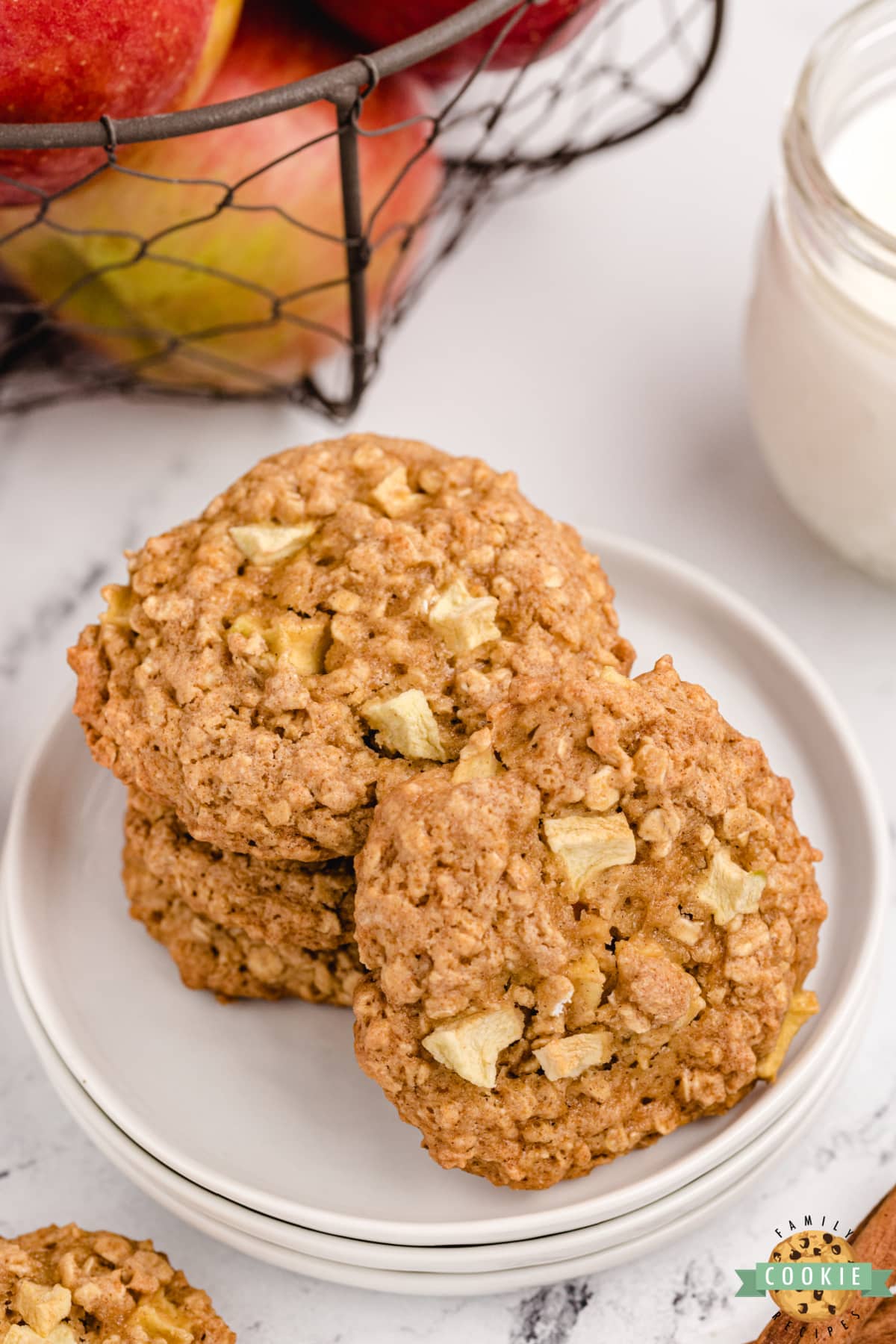 Cake Mix Oatmeal Cookies with apples 
