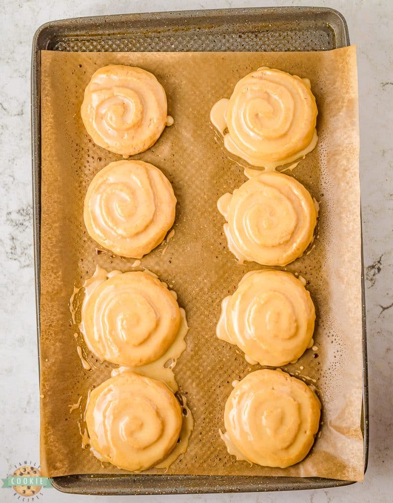 cooked and iced honey bun cookies