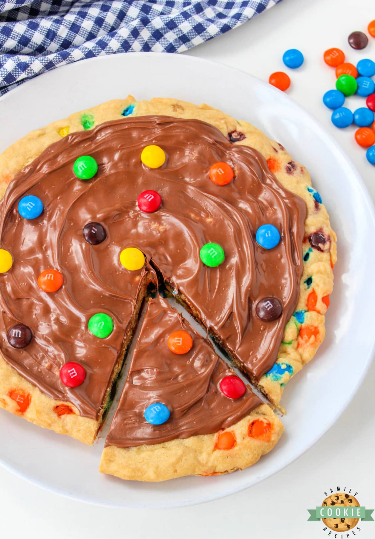 M&M Cookie Pizza (Skillet Cookie Recipe)