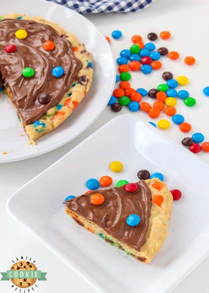 M&M Cookie Pizza (Skillet Cookie Recipe)