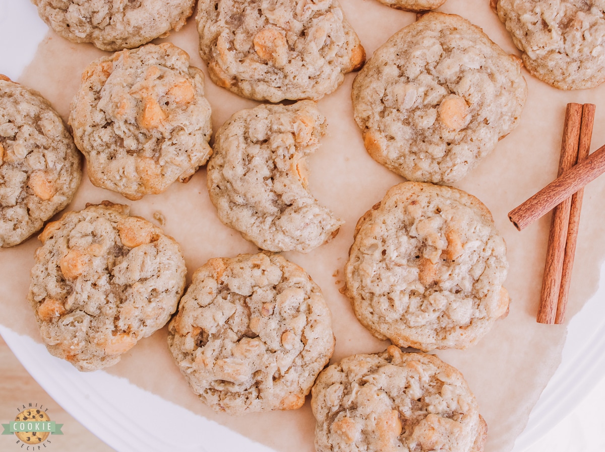 oatmeal scotchies on parchment paper