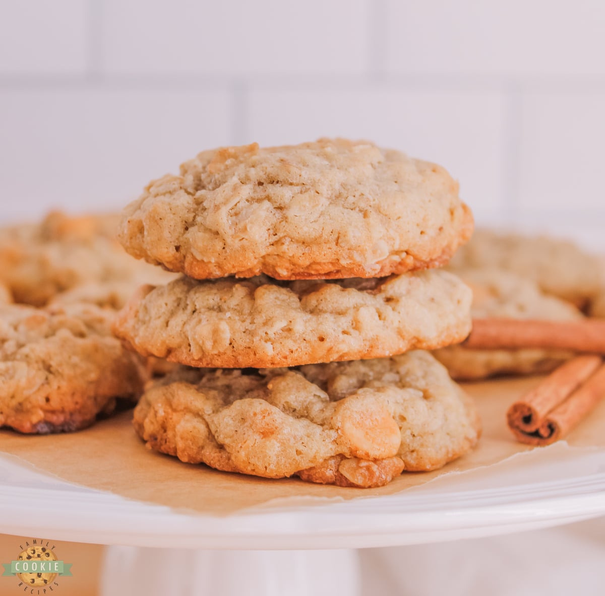 stack of oatmeal butterscotch cookies