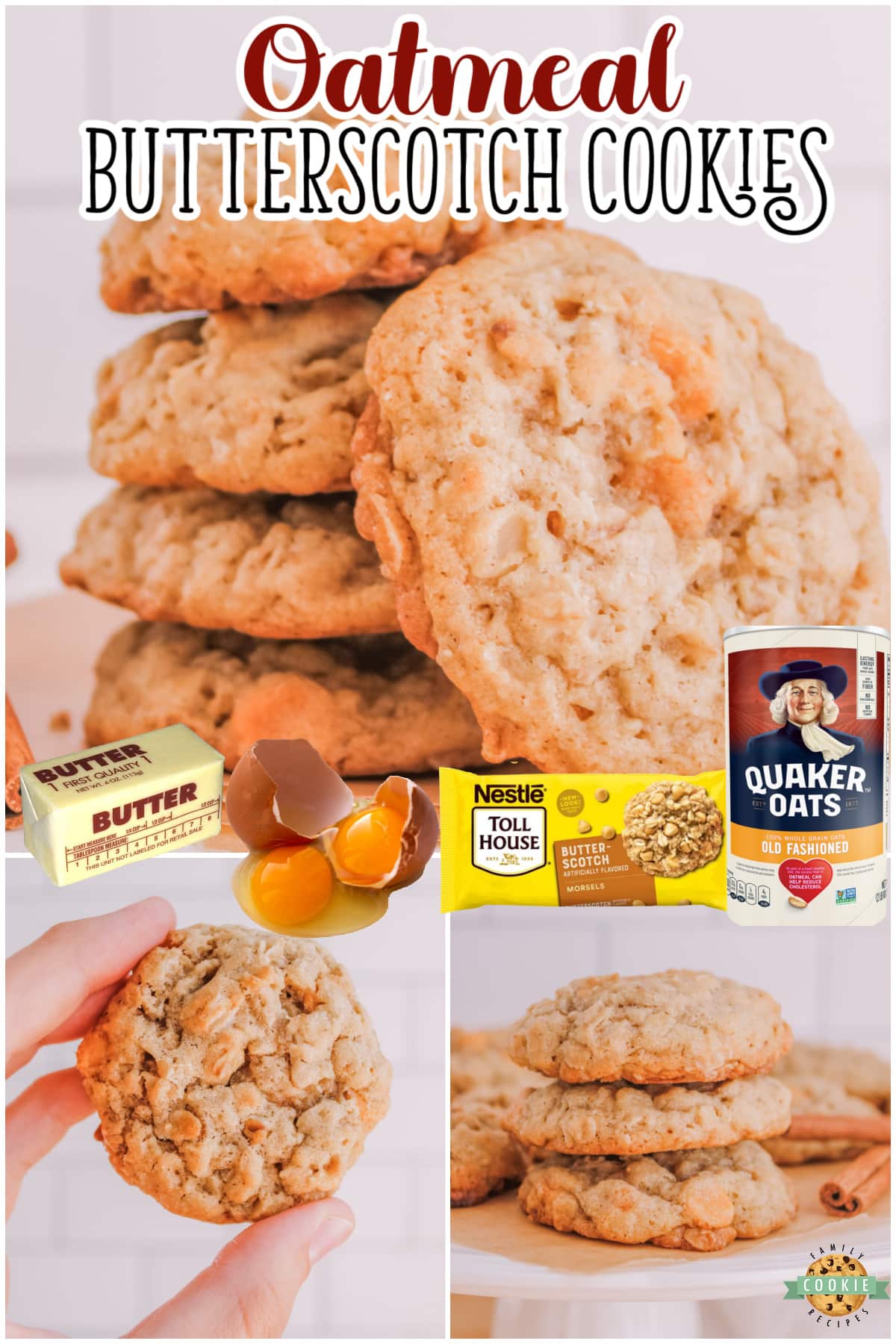 Oatmeal Butterscotch Cookies are a delicious fall favorite, made with chewy oats and studded with creamy bits of butterscotch. This recipe for oatmeal scotchies is incredible, every cookie is buttery, well spiced and the texture is simply amazing.