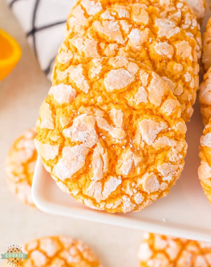 orange cardamom cookies made with a cake mix