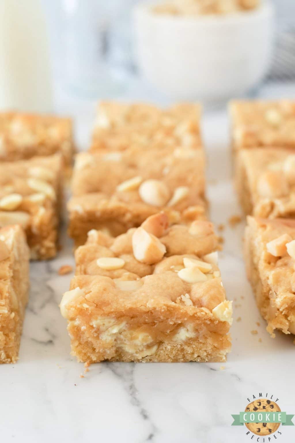WHITE CHOCOLATE MACADAMIA COOKIE BARS Family Cookie Recipes