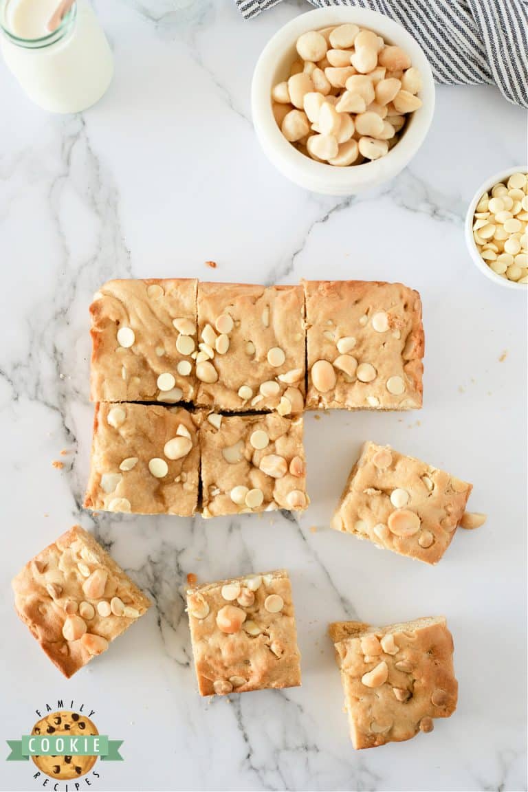 WHITE CHOCOLATE MACADAMIA COOKIE BARS Family Cookie Recipes