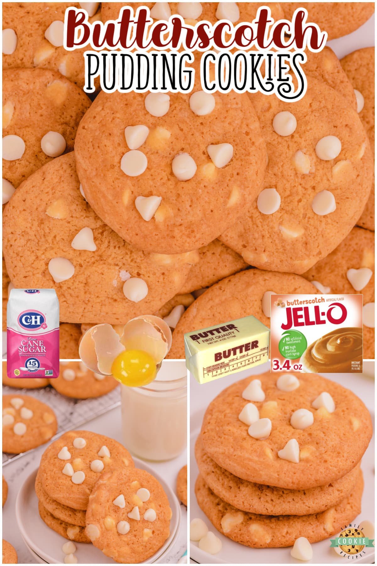 Butterscotch Pudding Cookies are a delightful cookie with great butterscotch flavor! This butterscotch cookie recipe is so simple to make & the pudding gives them the best texture & taste.