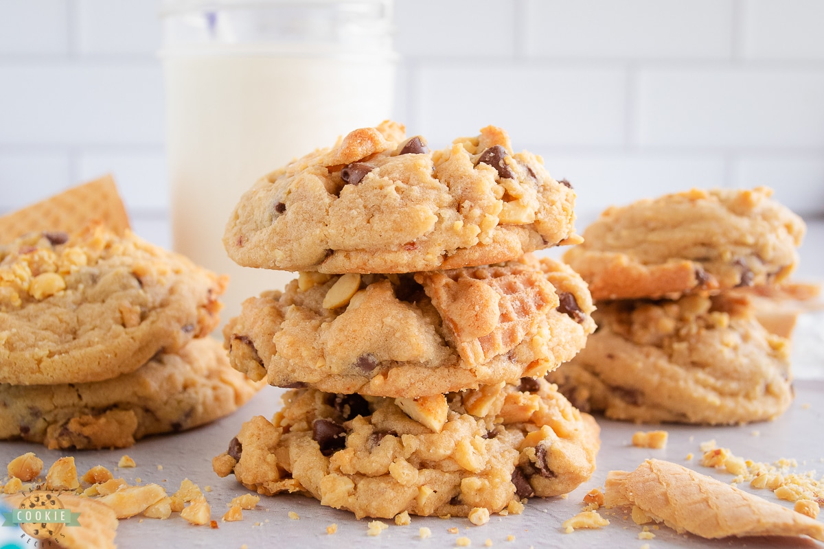 stack of ice cream cone cookies