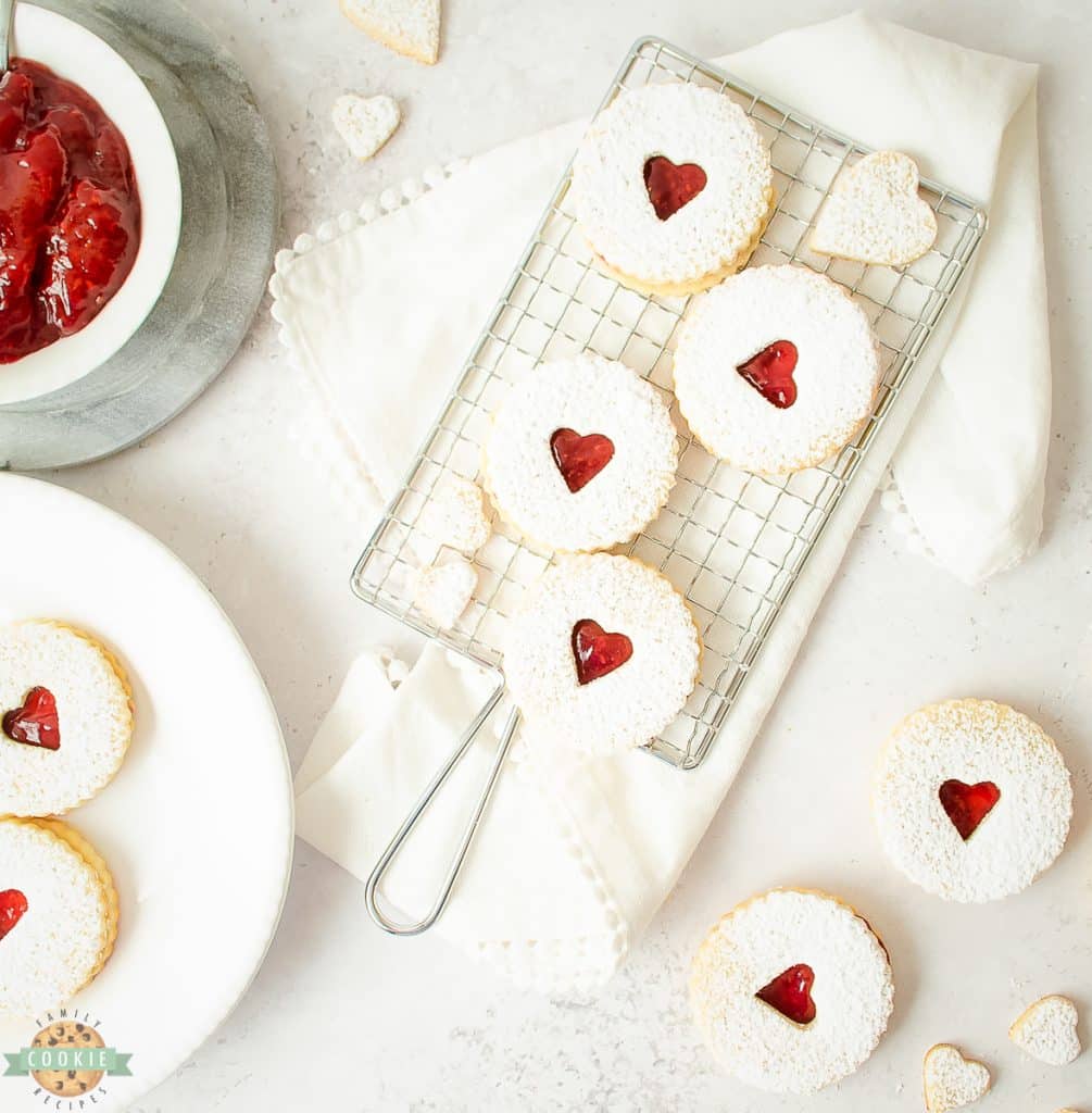 homemade Linzer cookies with Raspberry Jam